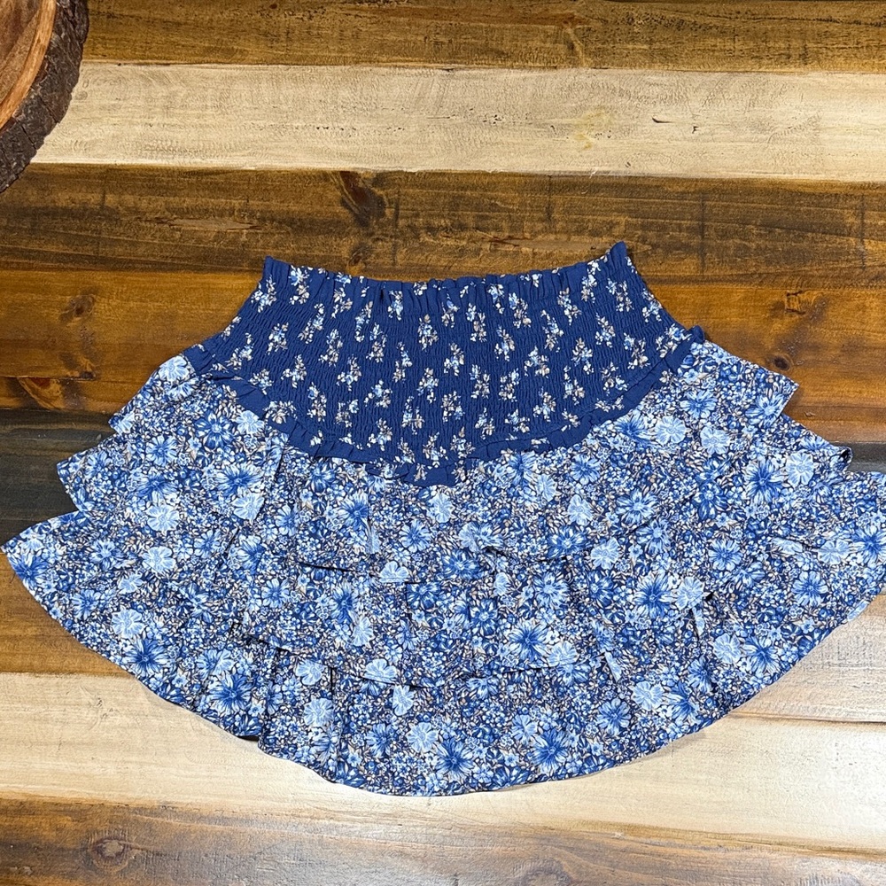 Altar’d State Floral Navy Skirt